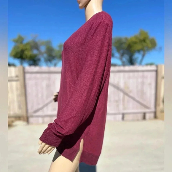 Saturday Sunday Anthropologie Hacci Slouchy Maroon Oversized Womens Sweater Sz S - Picture 2 of 7